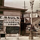 📸 Original photograph – Walker Evans, 1936 Sandwich shop front