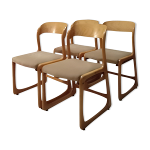 Suite de 4 chaises traineau