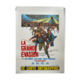 Affiche cinéma "La Grande évasion" Steve McQueen 45x65cm 70's