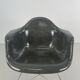 Eames Herman Miller 1950s LAR armchair in elephant grey on cats cradle black base