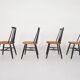 Set of four spindle back chairs, The Netherlands 1960's