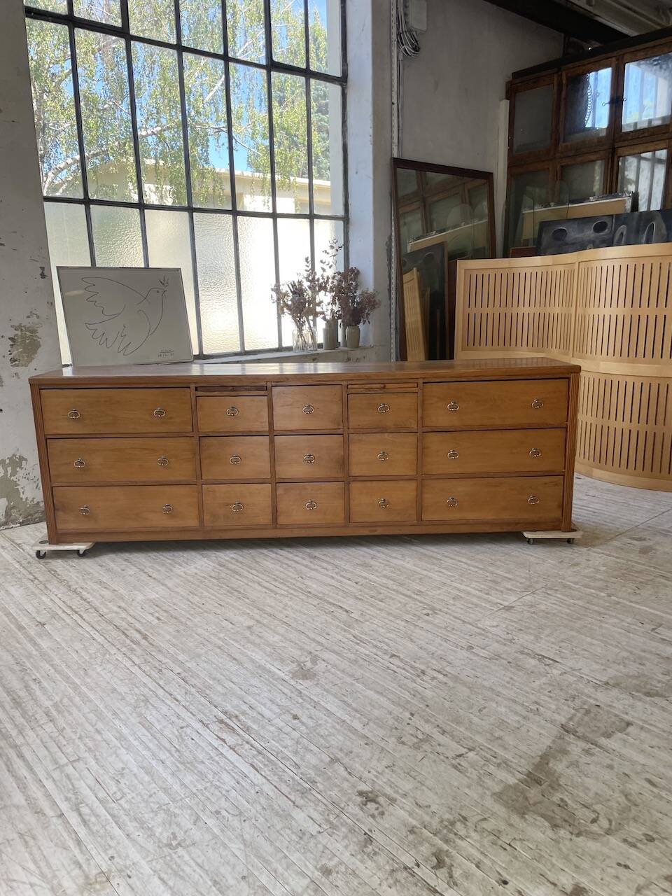 XXL golden oak craft furniture from the 50s
