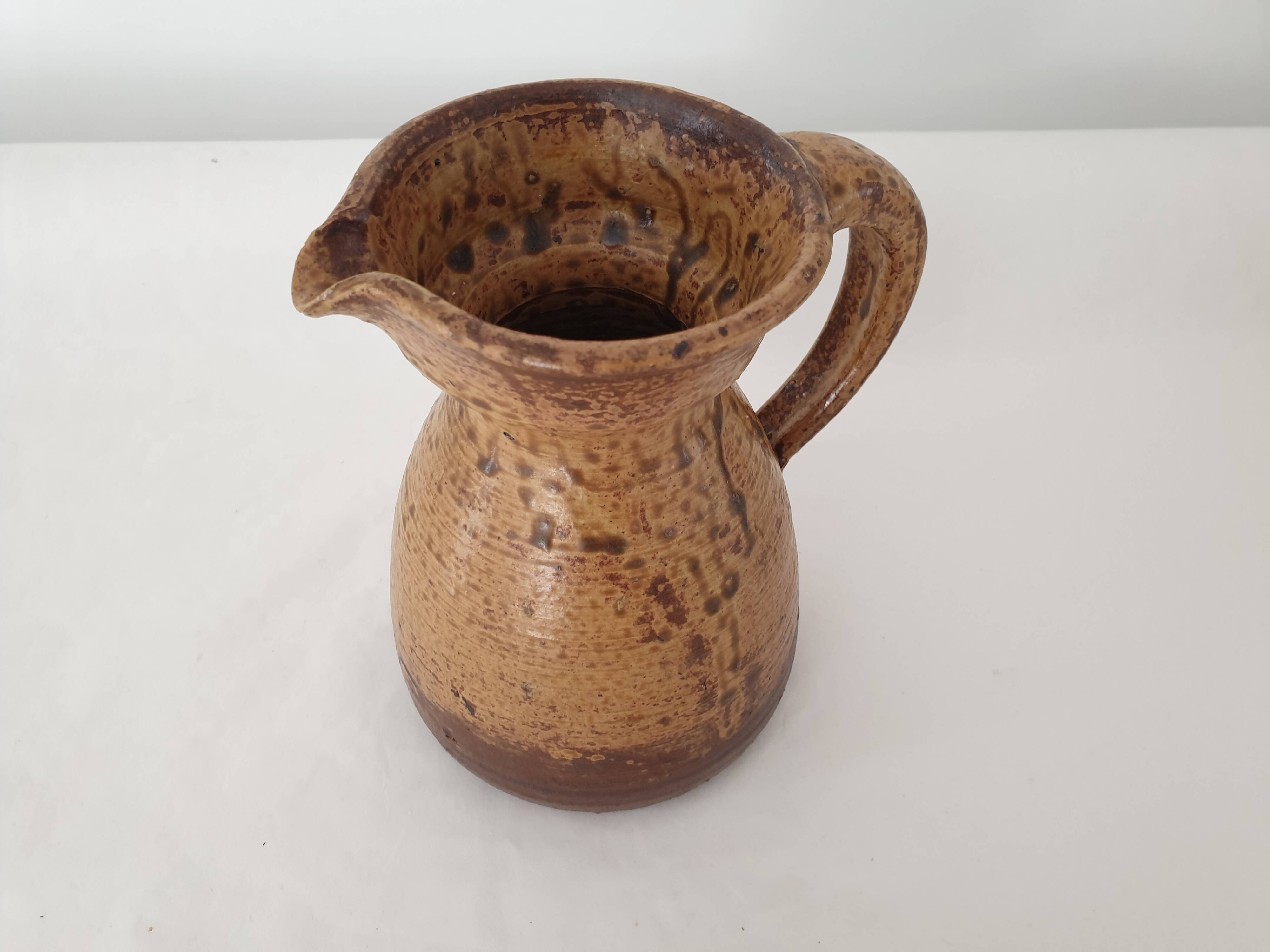 Ceramic pitcher (pyrite stoneware) Signed André Bodin
