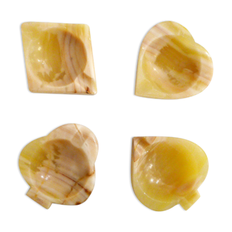 Set of 4 Onyx ashtrays