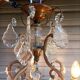 Rare antique brass and crystal cage chandelier with 5 lights from the 20th century - CONDITION OF THE MARKET GAU?