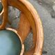 4 gondola chairs, Charles X restoration, solid wood and green leather, 19th century.