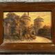 Oil painting on panel dated 1910 depicting the Château fort de Lassay