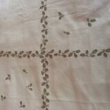 Old embroidered oval tablecloth
