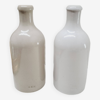 Pair of stoneware soliflore bottles