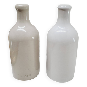 Pair of stoneware soliflore bottles