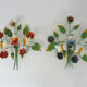 Paire d'appliques murales vintage italienne en tôle peinte 50/60