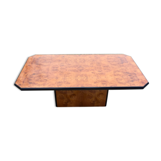 Coffee table in vintage elm magnifying glass 1970