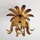 Italian ceiling light in gilded metal, floral design, 1960-70.