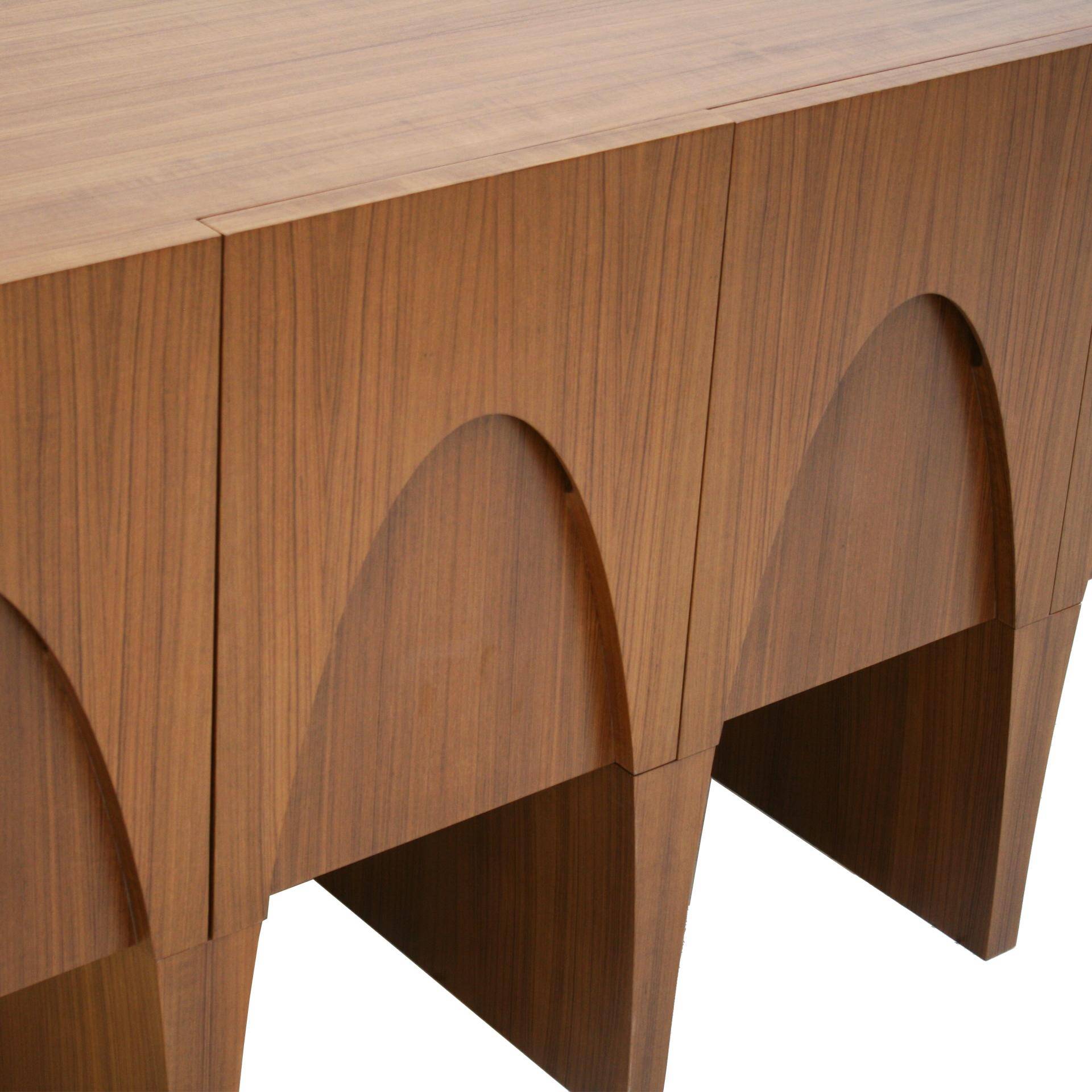 Contemporary Modern Teak and Lemongrass Wood Italian Sideboard