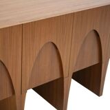 Contemporary Modern Teak and Lemongrass Wood Italian Sideboard