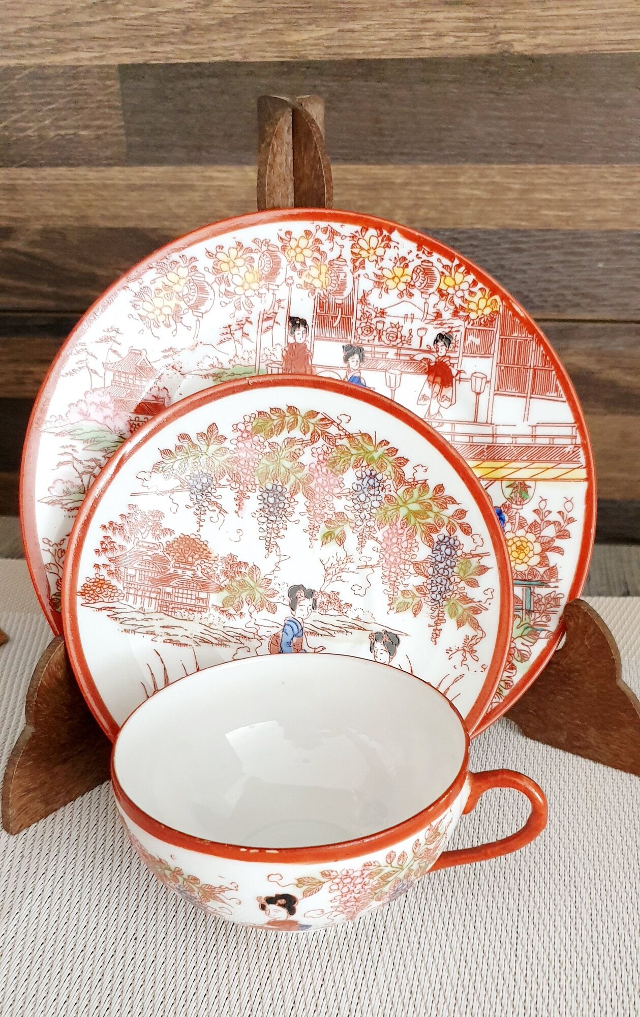 Old tea cup + Japanese porcelain saucer