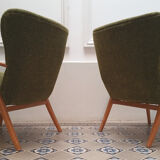 Pair of chairs WING Zig Zag cocktail vintage 50 60 year