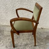 Pair of green velvet bridge armchairs