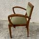 Pair of green velvet bridge armchairs