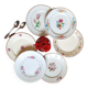 Antique dessert plates mismatched in earthenware with gilded edges