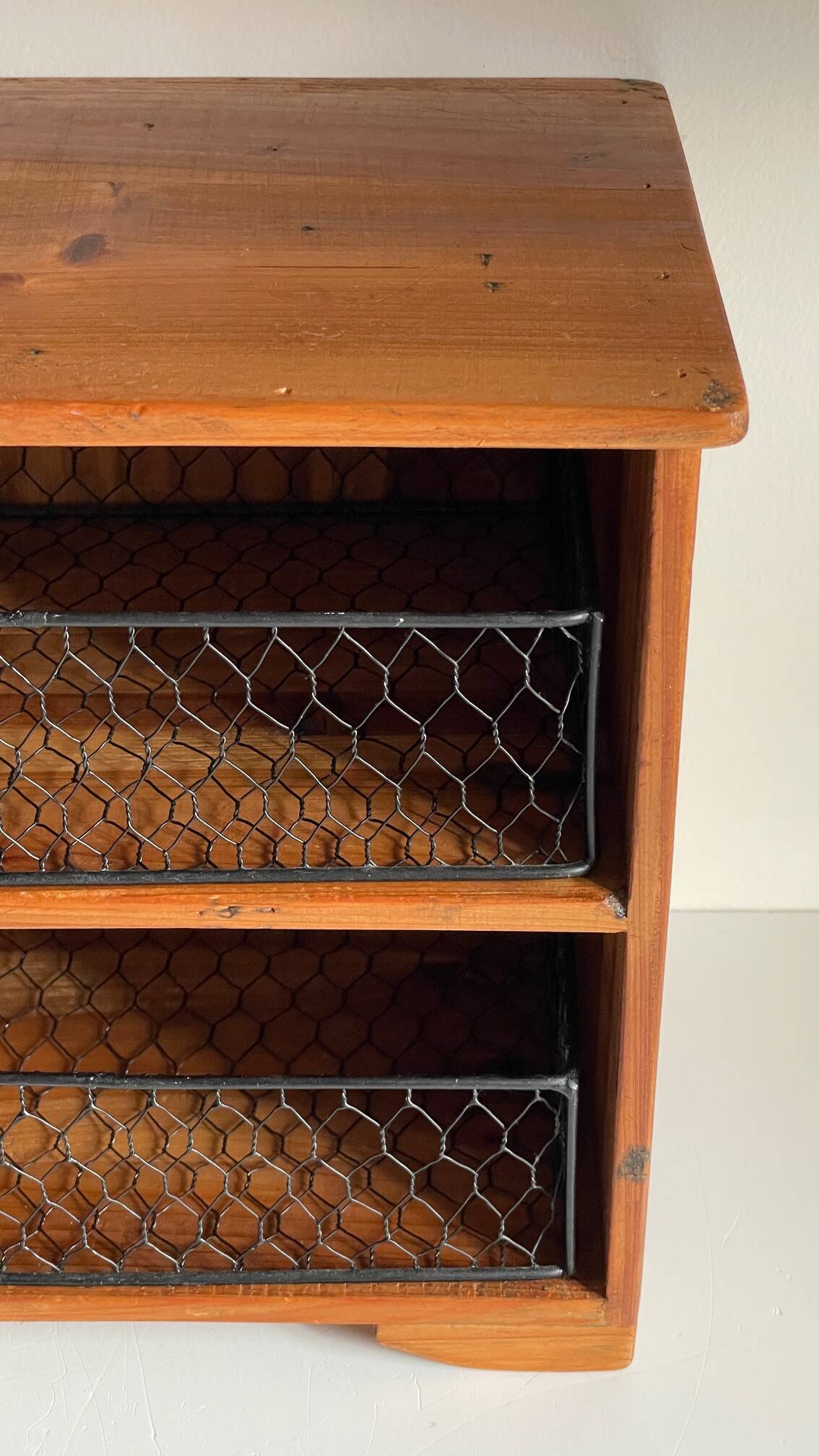 Wooden and metal drawer box from the 80s