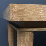 French Art Deco Expandable Oak Table, 1980s