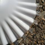 Pendant lampshade in white vintage serrated opaline