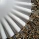 Pendant lampshade in white vintage serrated opaline