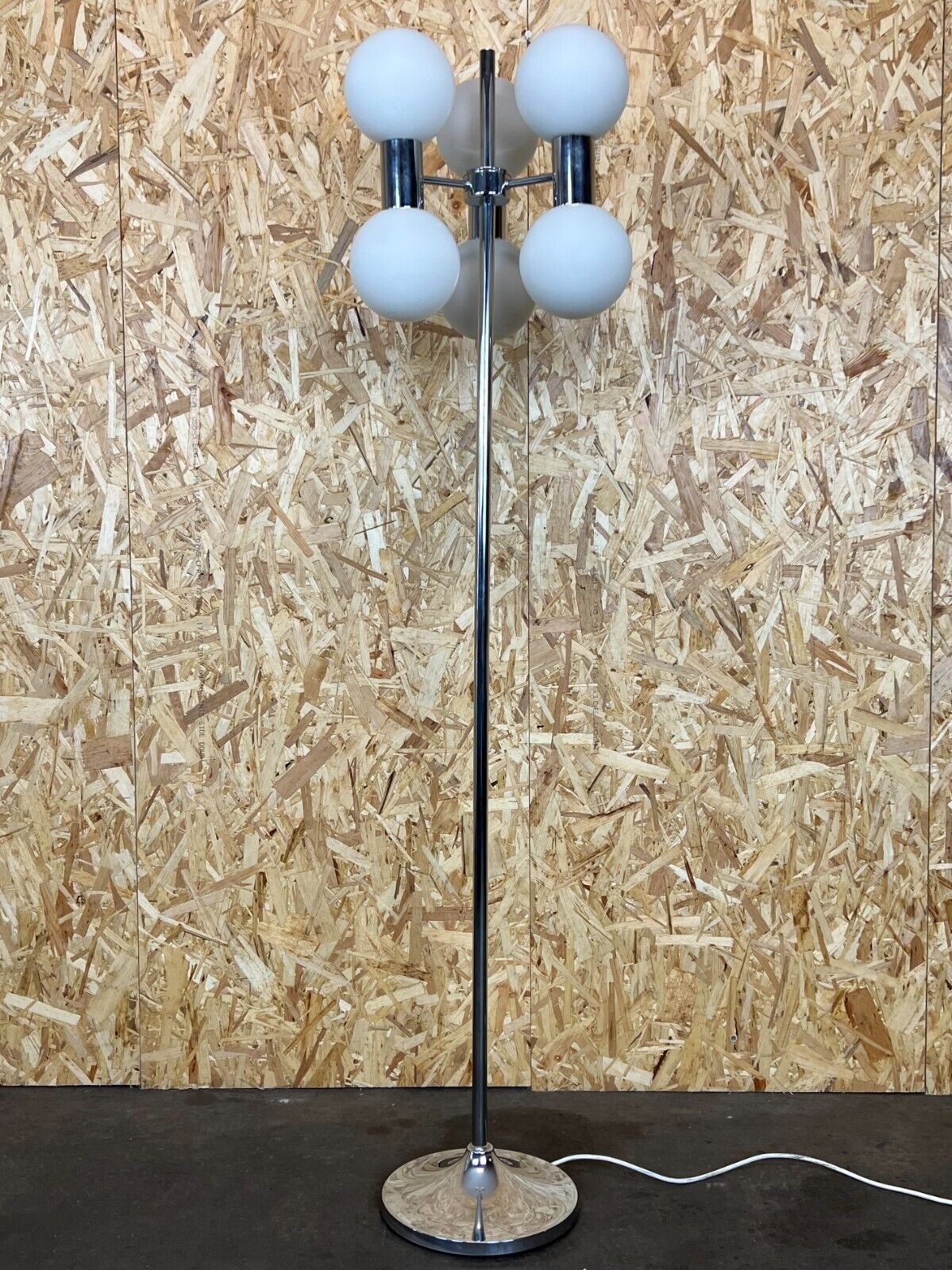 60s 70s lamp light floor lamp metal glass space age design