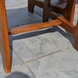 6 solid oak and straw chairs Guillerme et Chambron