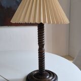1950s turned wooden lamp