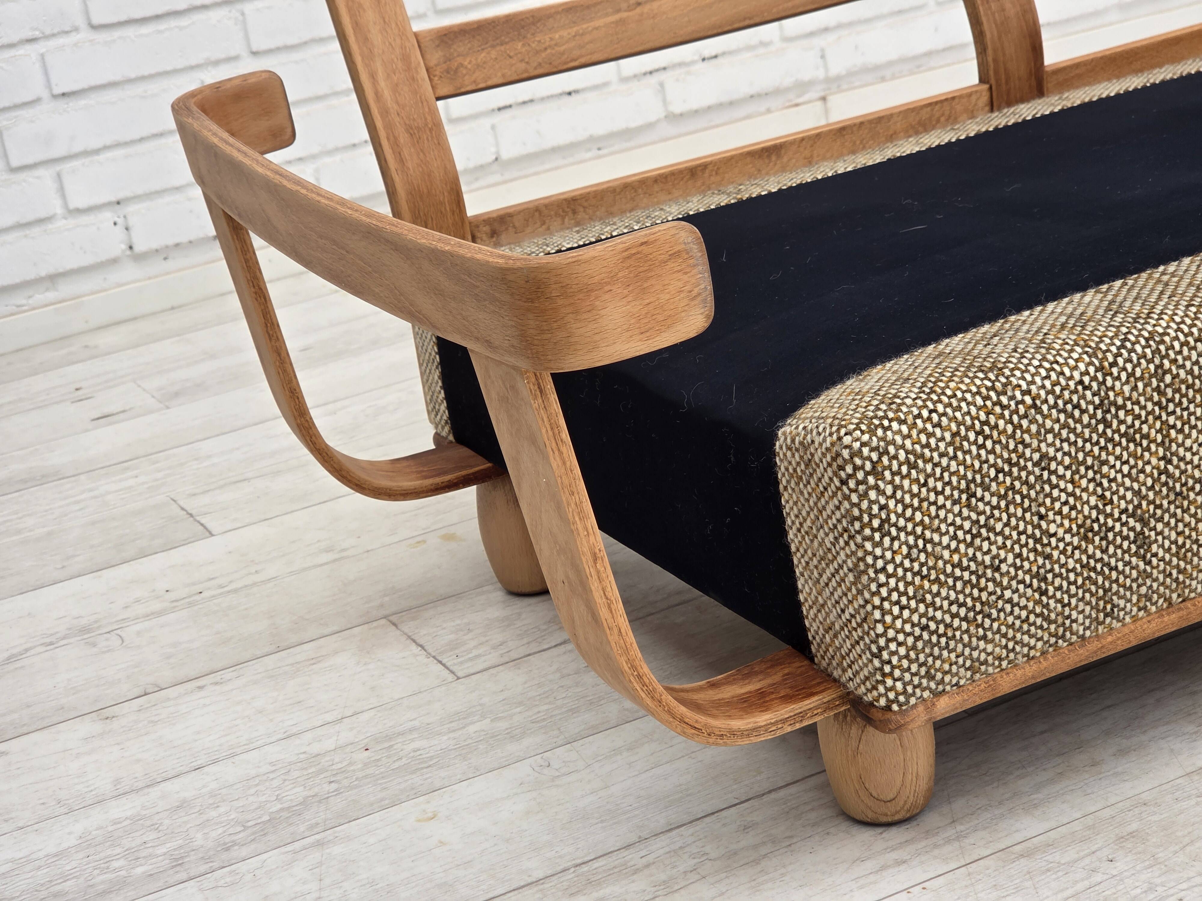 1970s, Danish 2-seater sofa, original condition, furniture wool, bentwood.