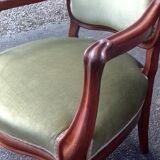Louis Philippe style armchair velour green