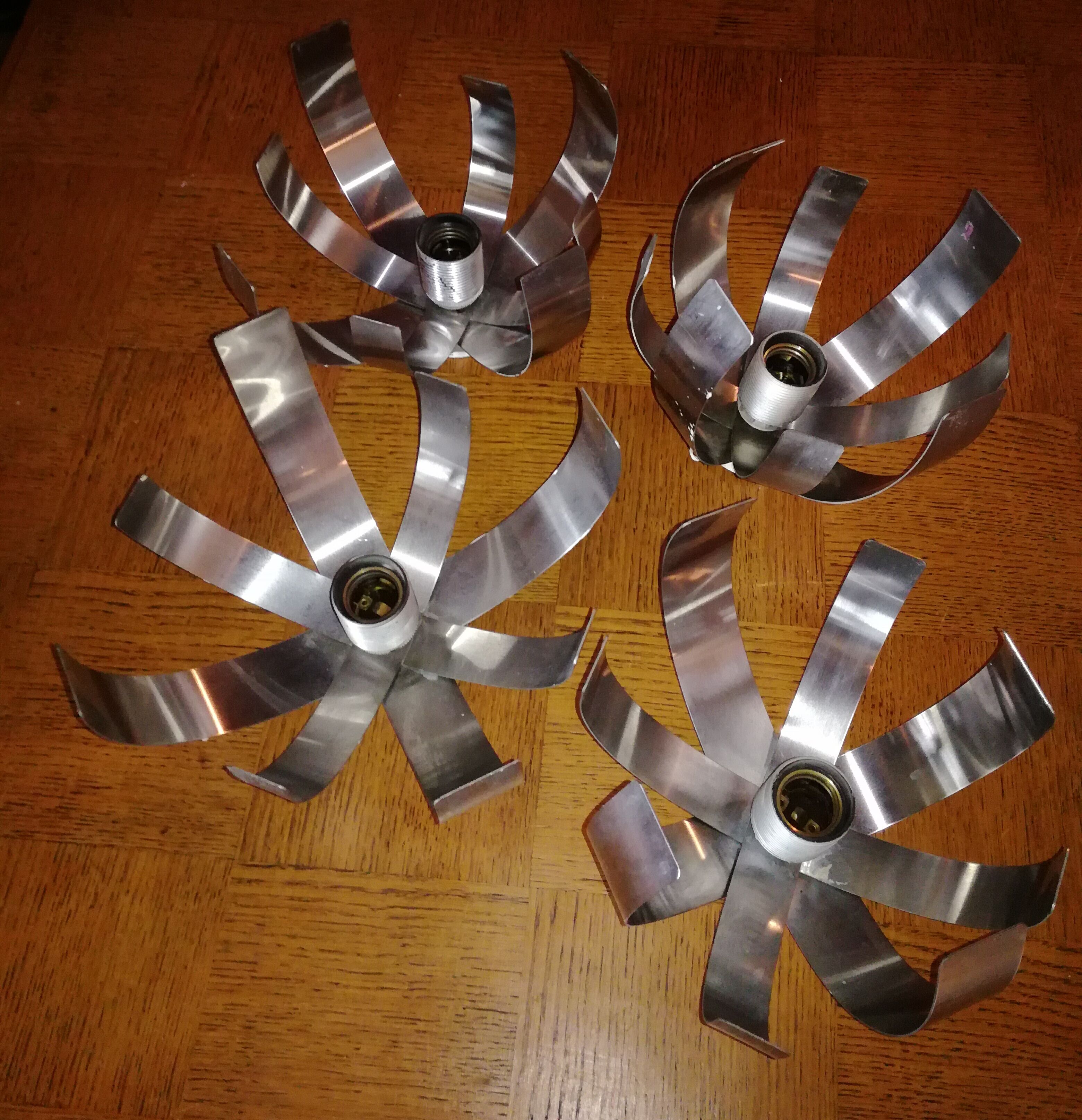 Four 70's flower wall light