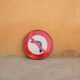 Enamelled plate Vintage panel "no turning left"