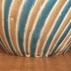 Ancien vase boule en céramique forme spirale vintage