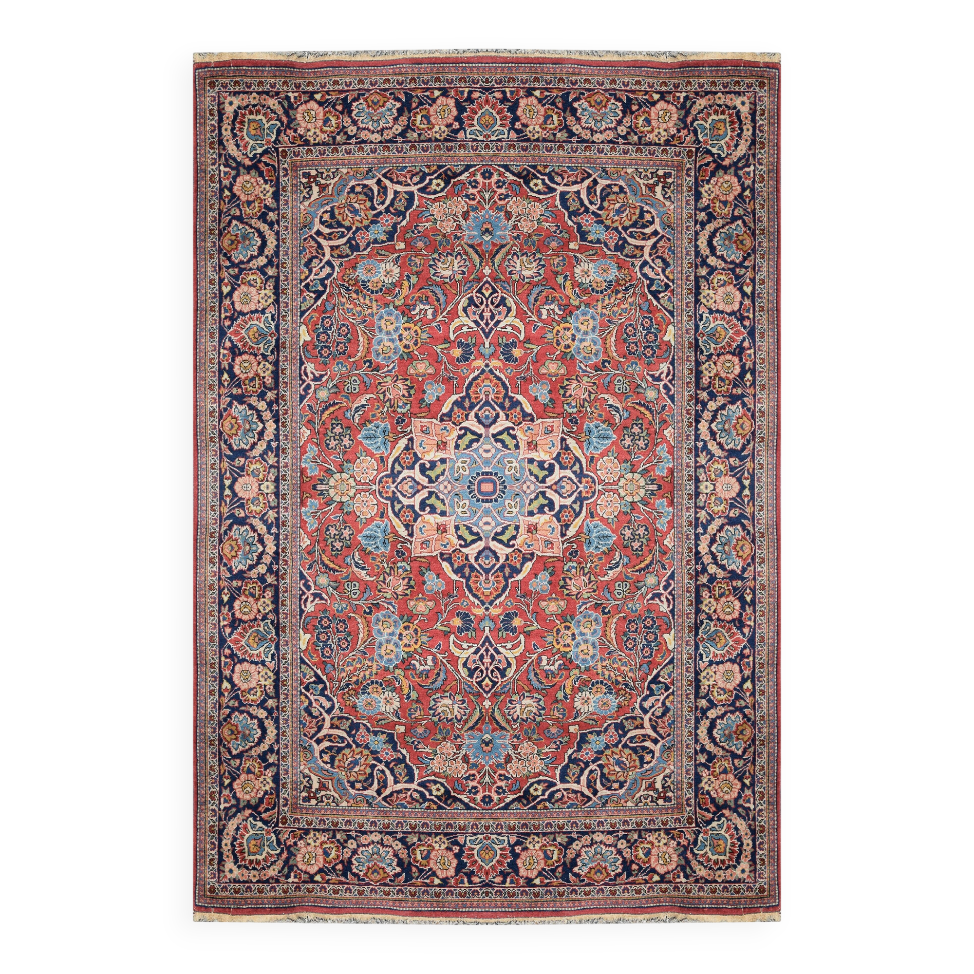 Old Iranian Kashan oriental rug: 1.30 X 2.10