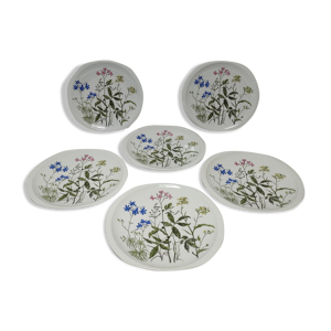 Six assiettes plates - porcelaine limoges