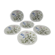 Six flat plates porcelain Bernardaud Limoges model Alcée floral decoration