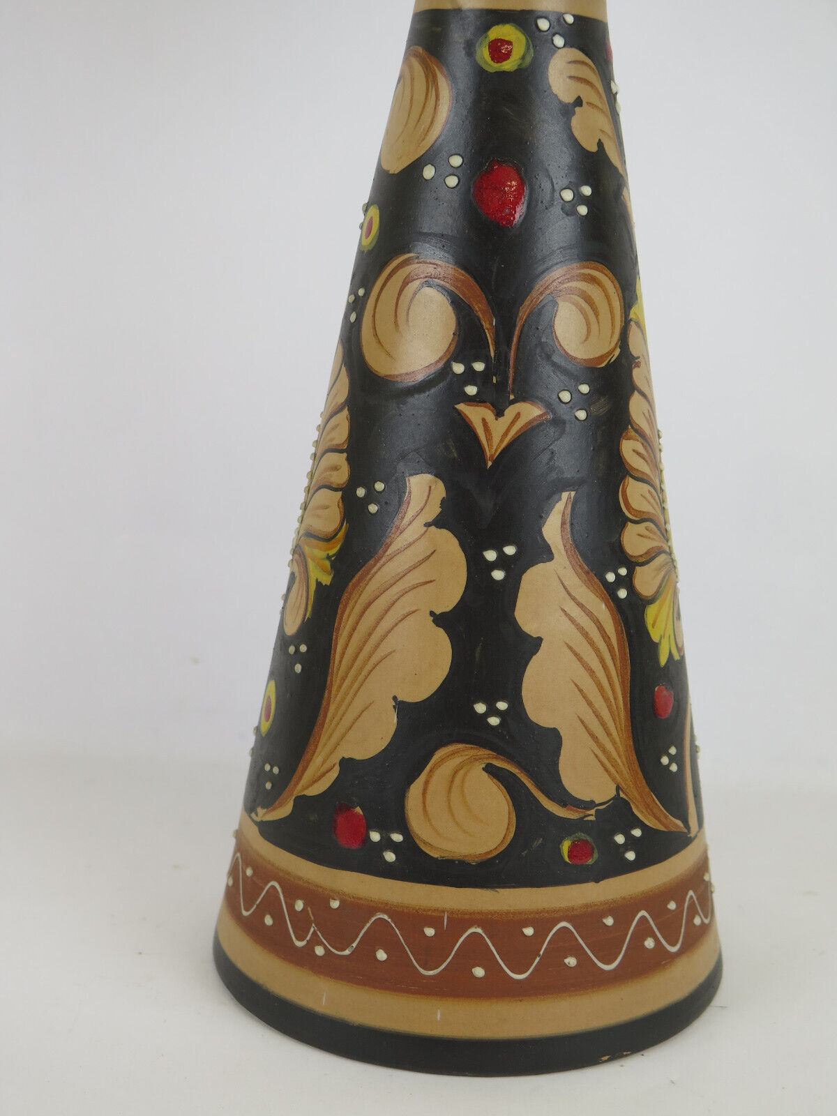 Deruta Santucci vase hand-painted terracotta signed numbered vintage Italy VA2