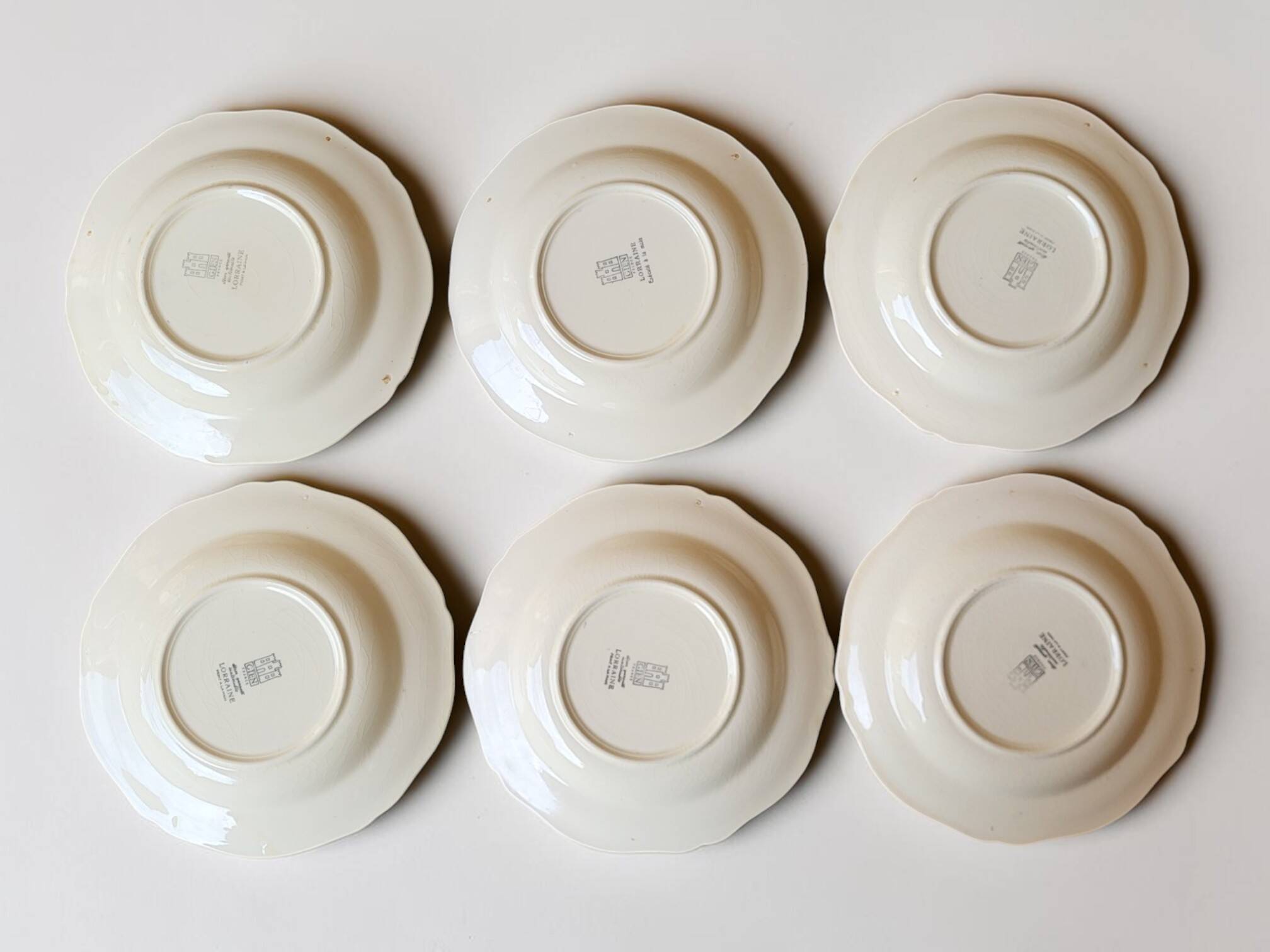 6 deep plates in Gien earthenware, Lorraine model