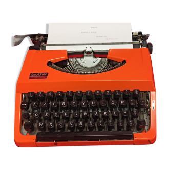 Brother 210 typewriter, orange, vintage 1970