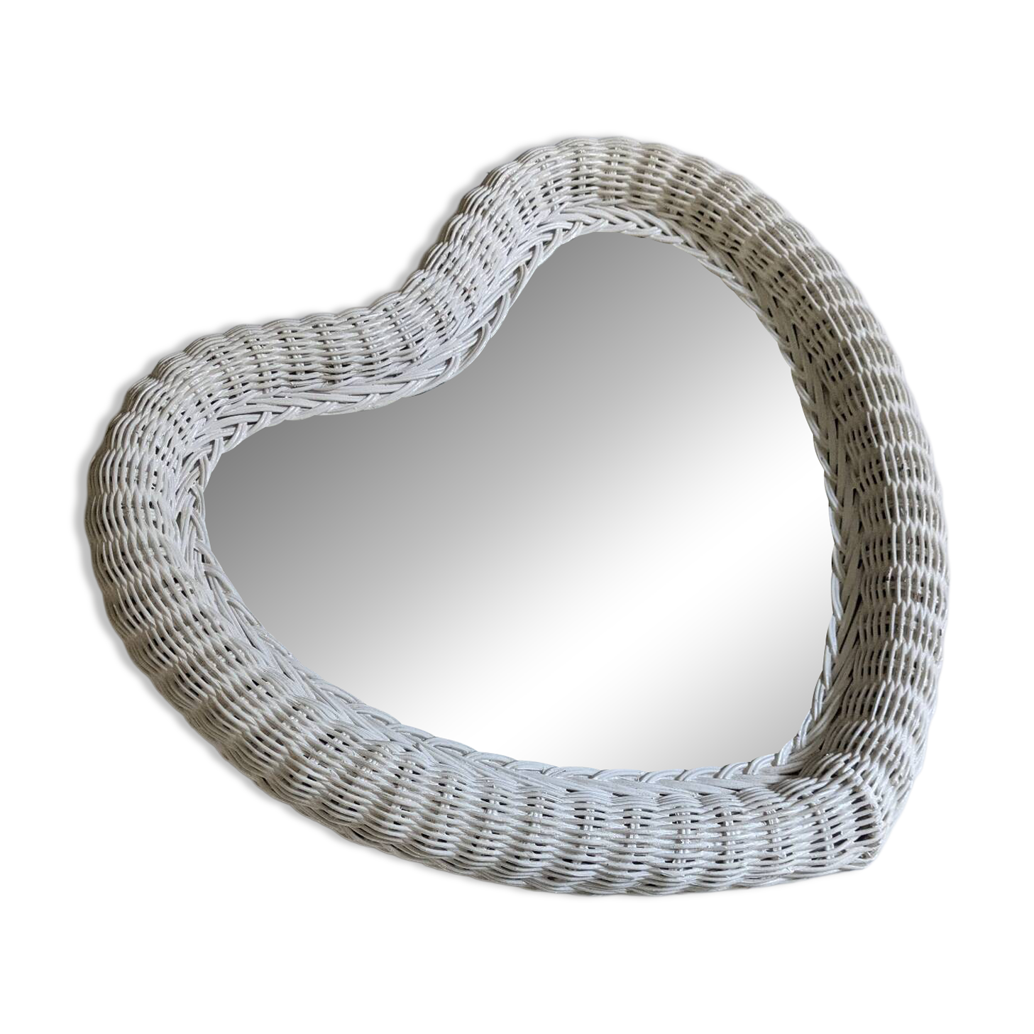 Vintage 80s rattan mirror