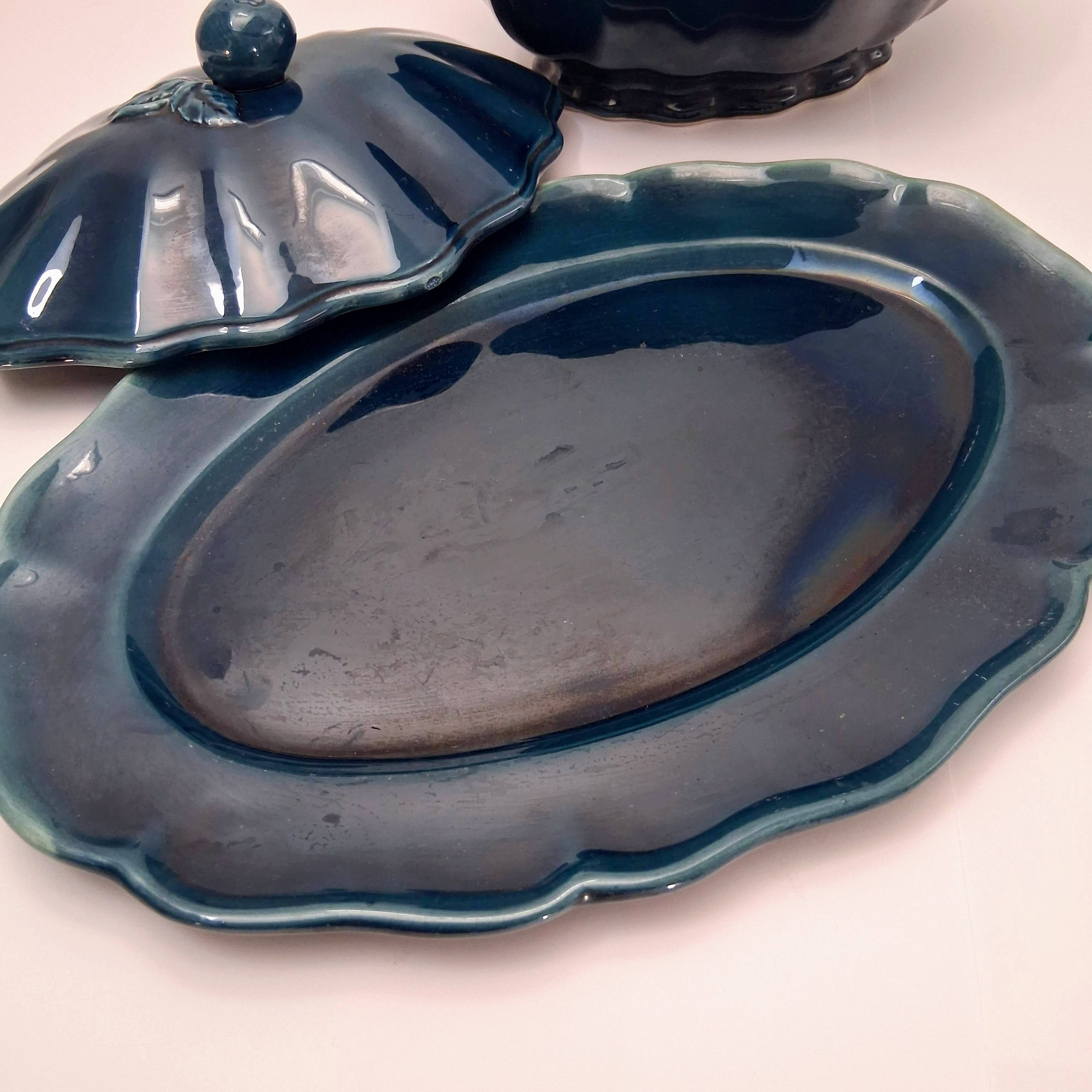 Tureen - Ceramic, Enamel, glossy cobalt blue glaze - 1970