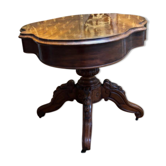 Walnut violin pedestal table