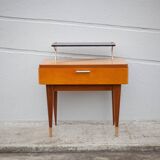 Vintage bedside table, wooden nightstand with shelf, side table, end table, 50's