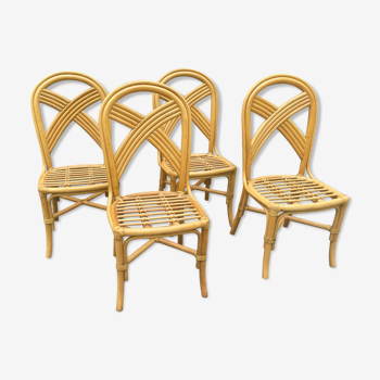 Set of four rattan chairs