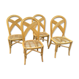 Set of four rattan chairs