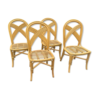 Set of four rattan chairs