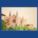 Dibujo de la catedral de mallorca. cuadro de mallorca. pintura mallorca. mallorca pintura.